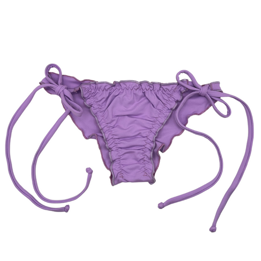 purple frilly bikini